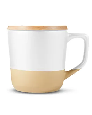 Prime Line CM116 16.5oz Boston Ceramic Mug With Wood Lid