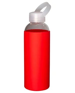 Prime Line PL-4202 18oz Glass Bottle With Color Silicone Sleeve