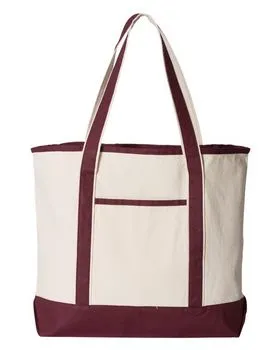 Q-Tees Q1500 34.6L Large Canvas Deluxe Tote
