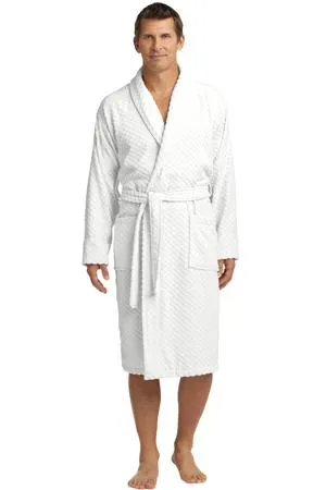 Port Authority R103 Checkered Terry Shawl Collar Robe.