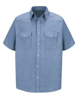 Red Kap SC24L Deluxe Western Style Short Sleeve Shirt Long Sizes