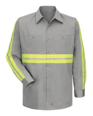 Red Kap SC30E Enhanced Visibility Long Sleeve Cotton Work Shirt
