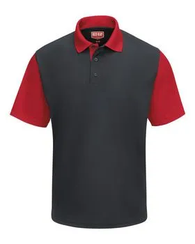 Red Kap SK56 Short Sleeve Performance Knit Color-Block Polo