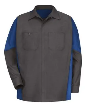 Red Kap SY10L Long Sleeve Automotive Crew Shirt - Long Sizes