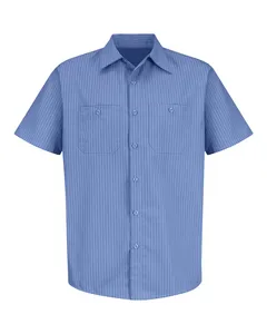 Red Kap SB22 Industrial Stripe Short Sleeve Work Shirt
