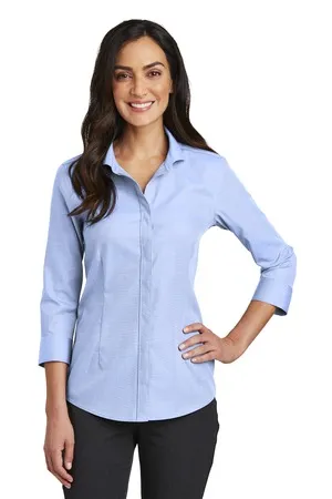 Red House RH690 Ladies 3/4-Sleeve Nailhead Non-Iron Shirt.