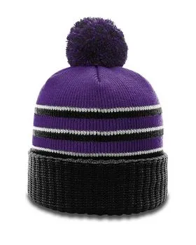 Richardson 134 Stripe Pom Cuffed Beanie