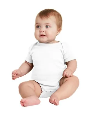 Rabbit Skins RS4400 Infant Short Sleeve Baby Rib Bodysuit.