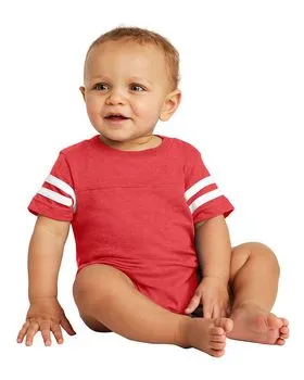 Rabbit Skins RS4437 Infant Football Fine Jersey Bodysuit.