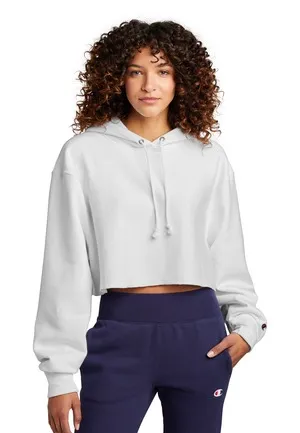 Champion RW01W Womens Reverse Weave Cropped Cut-Off Hooded Sweatshirt