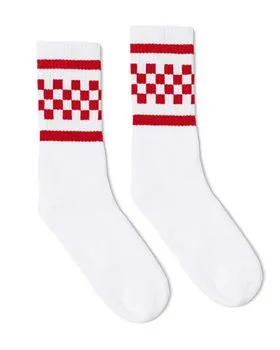 SOCCO SC300 USA-Made Checkered Crew Socks