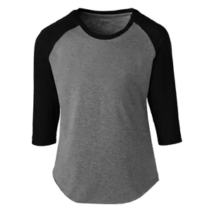 Soffe 3050G GIRLS HEATHERED BASEBALL TEE