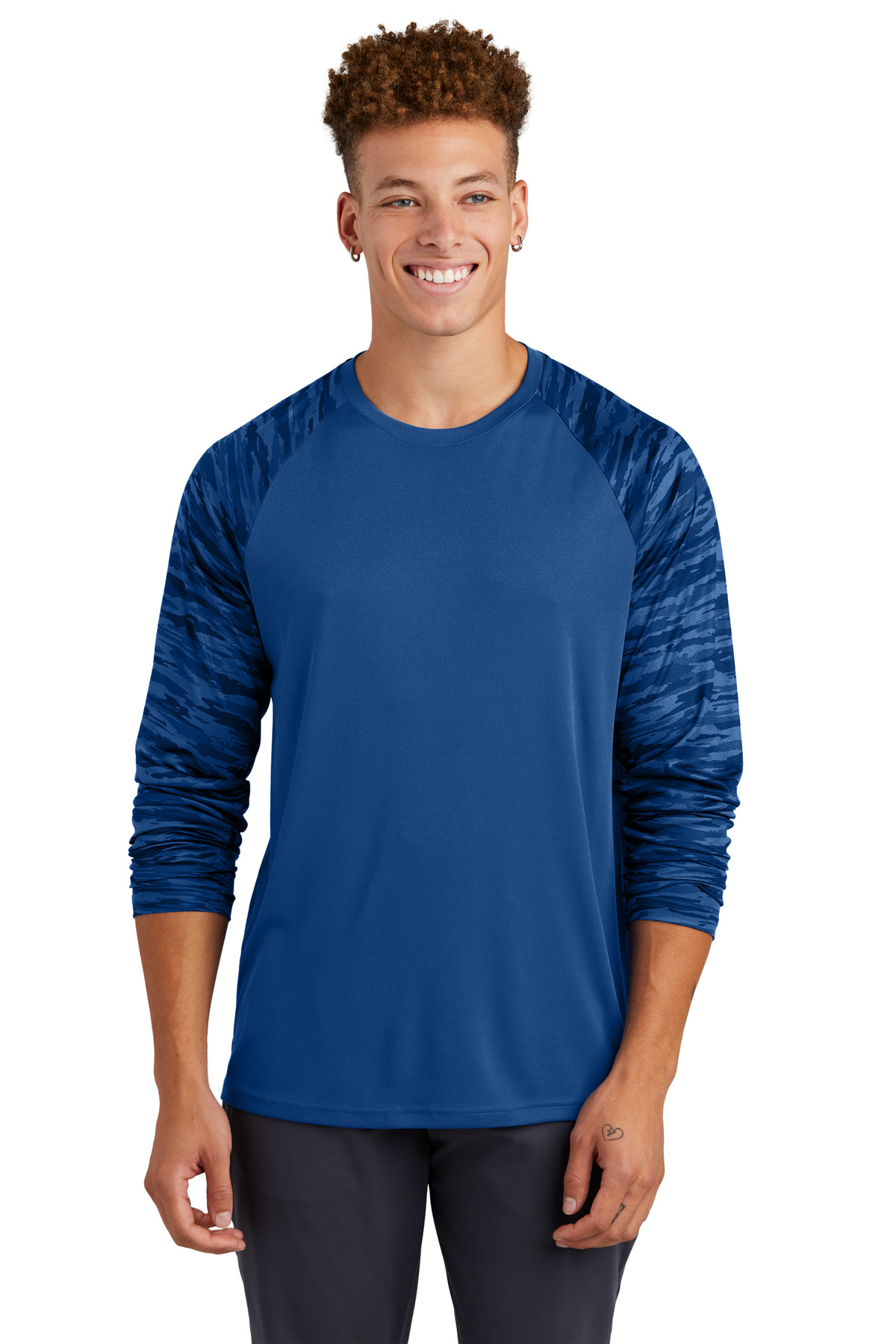 Sport-Tek ST376LS  Drift Camo Colorblock Long Sleeve Tee