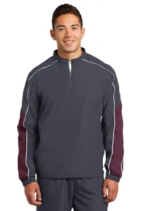 Sport-Tek JST64 Piped Colorblock 1/4-Zip Wind Shirt.