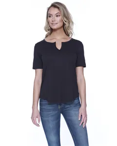 StarTee ST1822 Ladies Cotton/Modal Slit V-Neck