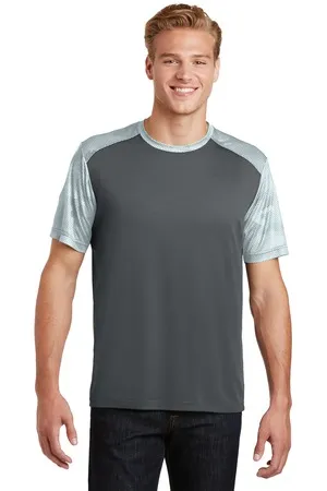 Sport-Tek ST371 CamoHex Colorblock Tee.