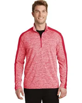 Sport-Tek ST397 PosiCharge Electric Heather Colorblock 1/4-Zip Pullover.