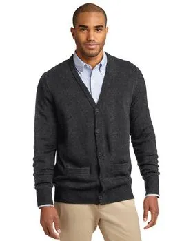 Port Authority SW302 Value V-Neck Cardigan Sweater with Pockets.