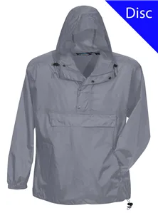 Tri-Mountain 1000 Unlined nylon 1/2 zip anorak hooded jacket.