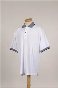 Tri-Mountain 196 Men cotton pique golf shirt with jacquard trim.