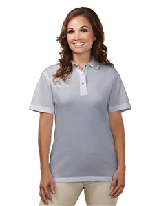 Tri-Mountain 302 Women 60/40 easy care knit shirt with snap closure. Ideal cook shirt.