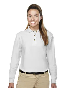 Tri-Mountain 602 Women 60/40 pique long sleeve golf shirt.