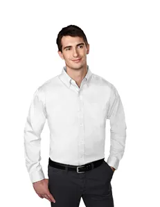 Tri-Mountain 780 Men cotton/poly wrinkle free pinpoint oxford shirt.