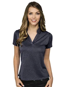 Tri-Mountain GOLD KL209 Women 5 oz 100% polyester heather jersey polo.