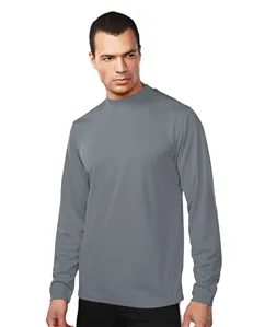 Tri-Mountain Performance 626 Men 100% Polyester LS Knit Mock Neck Shirt, w/ Self Cuff