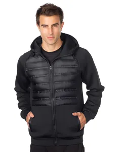 Tri-Mountain Performance F7060 Men Quilted Layer Knit Hooded Jacket