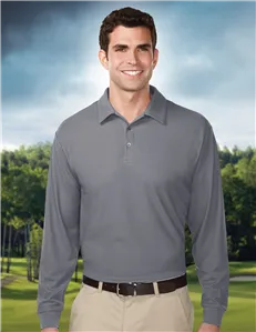 Tri-Mountain Performance K107LS Men 100% Polyester UC Long Sleeve Golf Shirt.