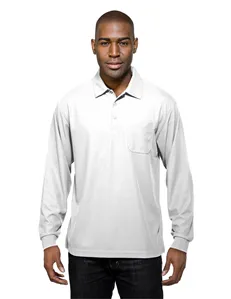 Tri-Mountain Performance K107PLS Men 100% Polyester Knit L/S Golf Shirt