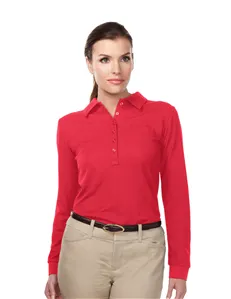 Tri-Mountain Performance KL103LS Women 100% Polyester Knit Long Sleeve Golf Shirt
