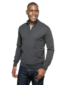 Tri-Mountain SW941 Men 82% cotton/18% nylon fine gauge 1/4-zip sweater.