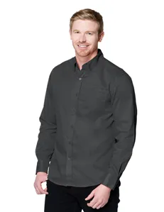 Tri-Mountain W700LS Men 3.8 oz. 60% cotton/40% polyester brushed twill long sleeve woven shirt.