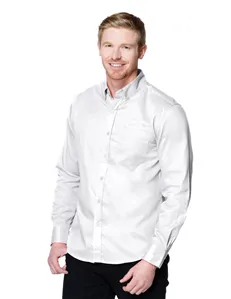 Tri-Mountain W700LS Men 3.8 oz. 60% cotton/40% polyester brushed twill long sleeve woven shirt.
