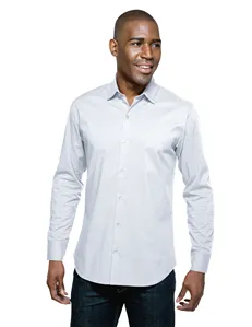 Tri-Mountain W743LS Men 68% cotton/27% polyester/5% spandex long sleeve woven shirt.