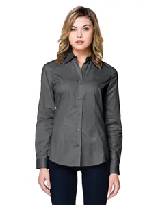Tri-Mountain WL700LS Women 3.8 oz. 60% cotton/40% polyester brushed twill long sleeve woven shirt.