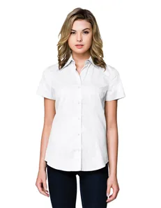 Tri-Mountain WL700SS Women 3.8 oz. 60% cotton/40% polyester brushed twill short sleeve woven shirt.