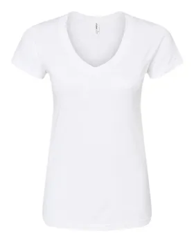 Tultex 214 Womens Fine Jersey V-Neck T-Shirt