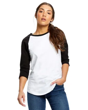 US Blanks US600 Ladies 4.3 oz., 3/4-Sleeve Baseball Raglan