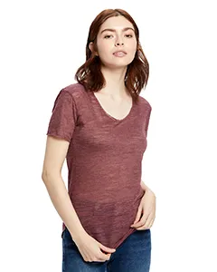 US Blanks US333 Ladies Scalloped Hem Short-Sleeve Scoop Neck