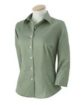 Van Heusen 13V0527 Womens Three-Quarter Sleeve Baby Twill Shirt