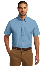 Port Authority W101 Short Sleeve Carefree Poplin Shirt.