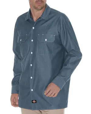 Dickies WL509 Mens Relaxed Fit Long-Sleeve Chambray Shirt