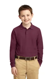 Port Authority Y500LS Youth Long Sleeve Silk Touch Polo.