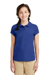 Port Authority YG503 Girls Silk Touch Peter Pan Collar Polo.