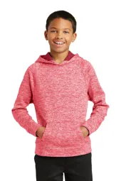 Sport-Tek YST225 Youth PosiCharge Electric Heather Fleece Hooded Pullover.