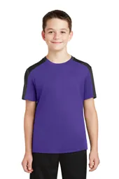 Sport-Tek YST354 Youth PosiCharge Competitor Sleeve-Blocked Tee.