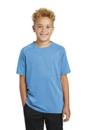 Sport-Tek YST400 Youth PosiCharge Tri-Blend Wicking Raglan Tee.